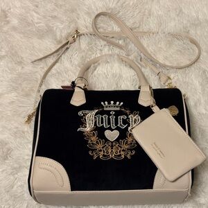 Juicy Couture Black and Cream Satchel